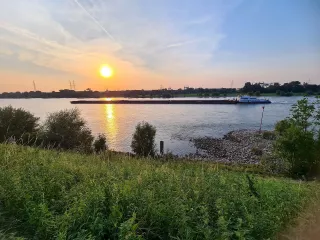 Direkt beim MLCD-Stammsitz braucht man schon mal Weitwinkel um Sonnenuntergang und Schubverband ins Bild zu setzen.  ;-)